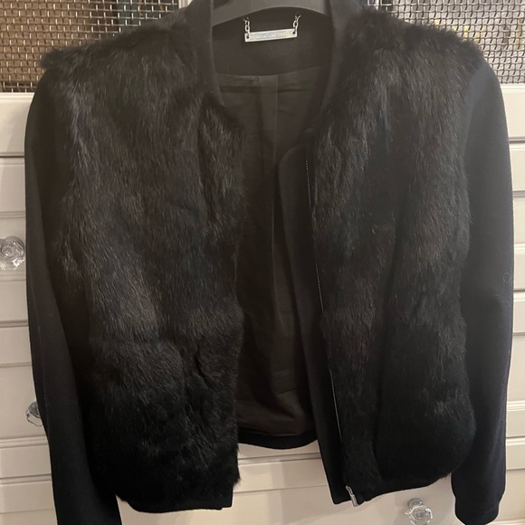 Diane Von Furstenberg Fur Bomber Jacket - Picture 2 of 4